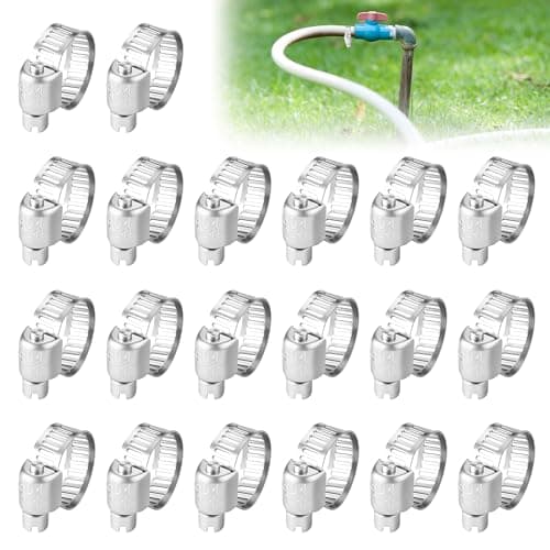 Image of 20PCS Small Jubilee Clips 10-16mm Adjustable Hose Clips for Securing Flexible Pipes in Plumbing Systems Hose Clamps for Long Term Durability Stainless Steel Pipe Clip Strong Grip for Home, Bussiness