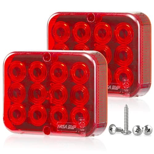 Image of D-TECH 2 PCS LED Rear Fog Lights - 12V, Waterproof, E11 Approved, IP67 Rated for Trailers, Trucks, Caravans