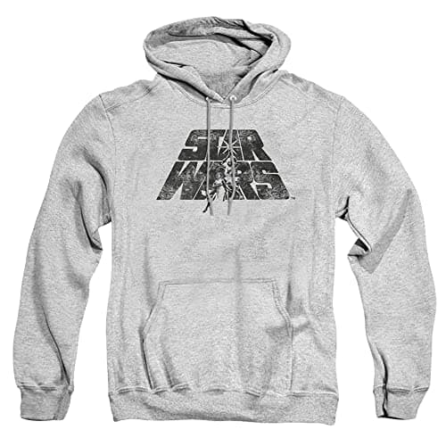 Image of Cotton Soul Star Wars Luke And Leia Unisex Hoodie, Grey Heather, X-Large