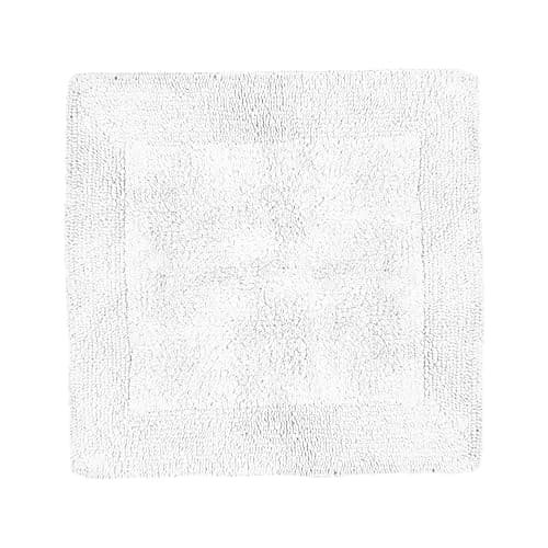Image of Allure Heavyweight Reversible Shower Mat, 100% Cotton, Super Soft, Washable, Square Bath Mat 55 x 55cm (White)
