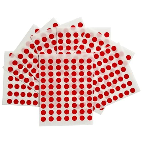 Image of Pack of 5600 Red 8mm Round Dots Labels - Stickers