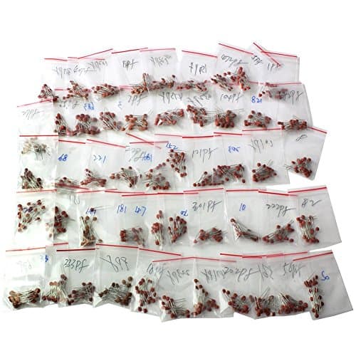 Image of DollaTek 1000PCS Set Kits 50 Values 50V Ceramic Capacitor Assorted Kit Assortment