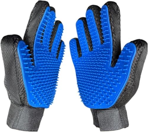 Image of ECONOVA 4-in-1 Pet Grooming Glove – Gentle Deshedding Brush & Massaging Mitt Compatible with Dogs, Cats, Rabbits & Horses. Soft Liquid Silicone Hair Remover, Quick-Dry Breathable Mesh, Easy Clean 2pcs