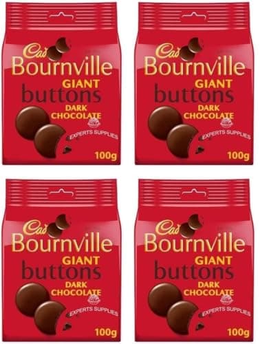 Image of Chocolate Bundle for New Cad Bournville Dark Chocolate Giant Buttons Bag 100g & Dark Milk Chocolate Treat Gift Hamper For Christmas & New Year. (x4, Bournville Giant Buttons Bag)