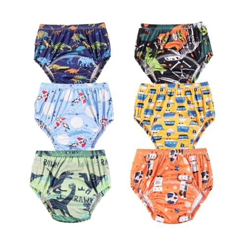 Image of DUDUFUN 6-Pack Baby Toddler Potty Tracksuit Pants Trainer Pants for Boys and Girls 3-4 Years