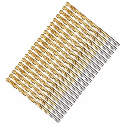 Image of CoCud 6mm Drill Bit, 15/64" Cutting Diameter, 4341 HSS Jobber Bits TiN Coated 135° Cutting Angle - (Applications: for Drilling Soft Metal Plastic Wood), 20-Pieces