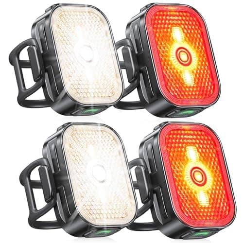 Image of EOIWUY Bike Lights Front and Back, [2 in 1 Reflective] Rear Bike Light Set, 8+6 Modes Bicycle Lights, USB-C Fast Charging, IP65 Waterproof, Super Bright Cycling Headlights Set Cycling Reflectors