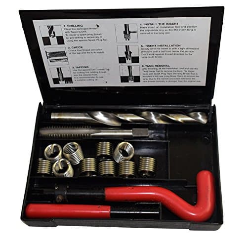 Image of AB Tools 1/2" x 12 BSW Whitworth Tap Repair Cutter Kit Helicoil Damaged Threads 14pc Kit