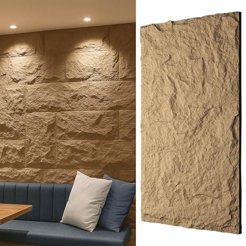 Image of WallDec Wall Panels Stone Effect | Colosseum 1x Panel | 120 x 60cm (47.2 x 23.6 inches) | 3D Decorative Rock Effect Panels | Easy Installation DIY | Interior & Exterior Design