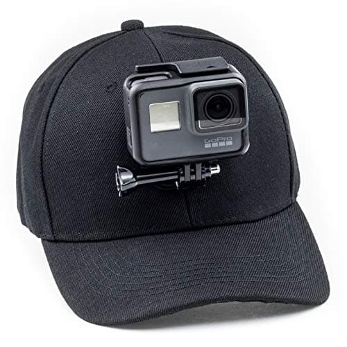 Image of Digicharge Baseball Cap Hat with Action Camera Holder Mount Bracket Compatible for GoPro Max 2 Lit Hero Hero13 13 / DJI Osmo Action 5 / Akaso Apexcam Crosstour Campark Apeman Camkong Victure Cam Black