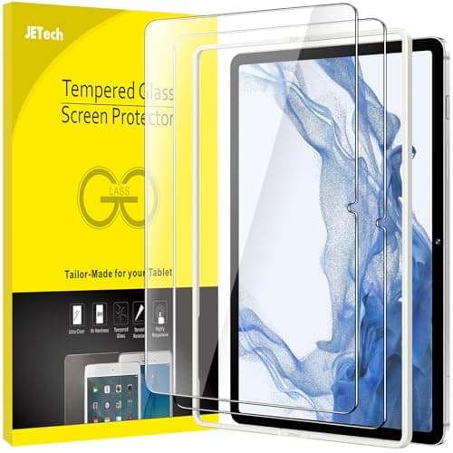 Image of JETech Screen Protector for Samsung Galaxy Tab S8 Plus 2022 / S7 FE 2021 / S7 Plus 2020 12.4-Inch with Easy Installation Frame, Tempered Glass Film, HD Clear, 2-Pack