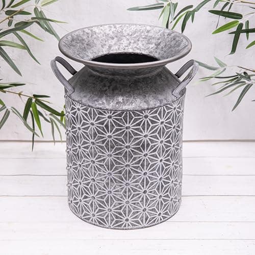 Image of Large Vintage Metal Decorative Churn Garden Planters - Available in Two Sizes (Large)