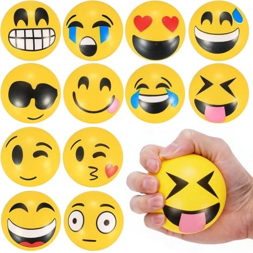 Image of 12 Pack Funny Face Squeeze Stress Balls, Anxiety Relief Stress Balls, Sensory Relaxation Balls for Adults, Hand Exercise, Tension Relief, Fidget Focus & Anger Management