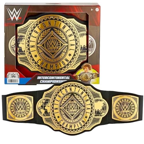 Image of Mattel WWE Championship Title Belt, Adjustable for Kids Role Play, HNY45, Black