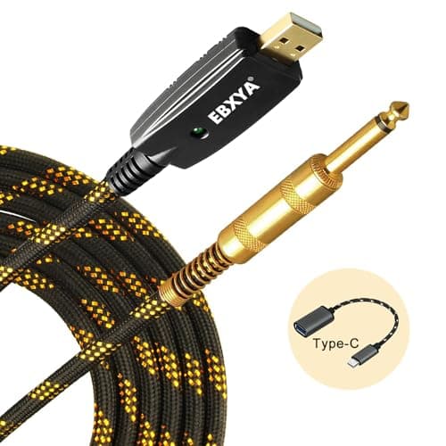 Image of EBXYA USB Guitar Cable - 3M USB to TS 1/4 Guitar Jack for Bass and Computer Music Recording