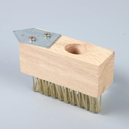 Image of Garden Patio Weed Brush Head, Patio Wire Brush Patio Cleaner for Block Paving, Wire Broom Heads with Bracket & Scraper to Scrape Weeds and Moss Build-Up from Block Paving and Driveway (Only Head, C)