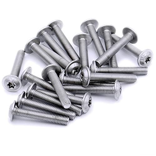 Image of M6 (6mm x 12mm) Flanged TX Socket Button Machine Screw (Bolt) - Stainless Steel (A2) (Pack of 20)