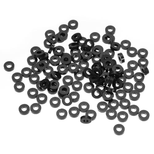 Image of PATIKIL M3 Black ABS ID 3.2mm,OD 7mm,Length 2mm, Nylon Round Spacer Washers, 120Pcs Plastic Standoff Rubber Nut Unthreaded for M3 Screws Electrical Outlet Switch Receptacle