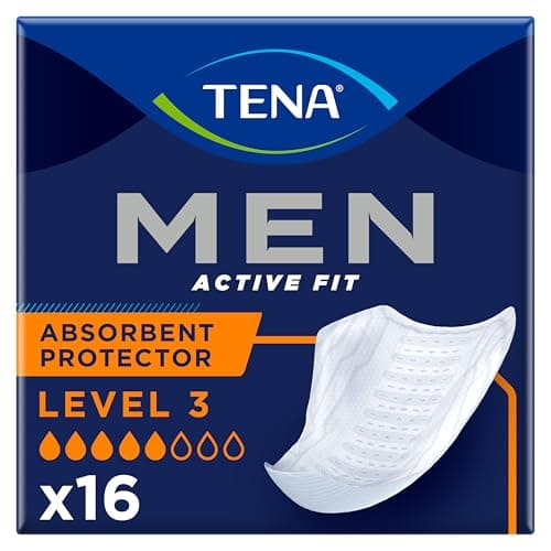 Image of TENA Men Active Fit Absorbent Protector, Level 3, 1 Pack of 16 (16 Count)