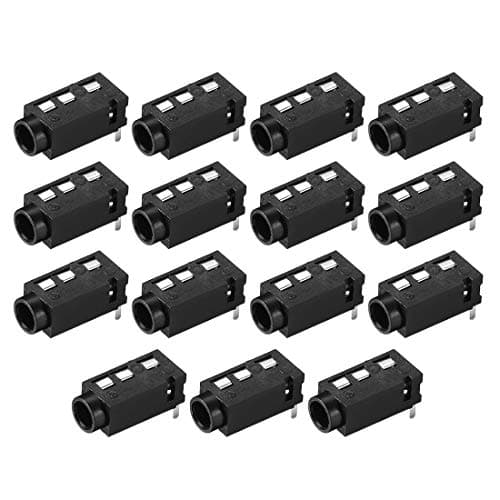 Image of sourcing map 3.5 mm Audio Jack Connector PCB Mount Female Socket 4 Pin PJ-320A 15pcs