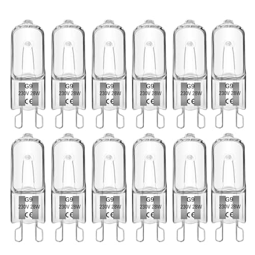 Image of Liuyife G9 28W Halogen Light Bulbs Dimmable, 2700K Warm White 230V, 370LM, No Flicker, G9 Capsule Bulb for Ceiling Bulb, Cabinet Light, Chandelier, Desk Light, 12 Pack