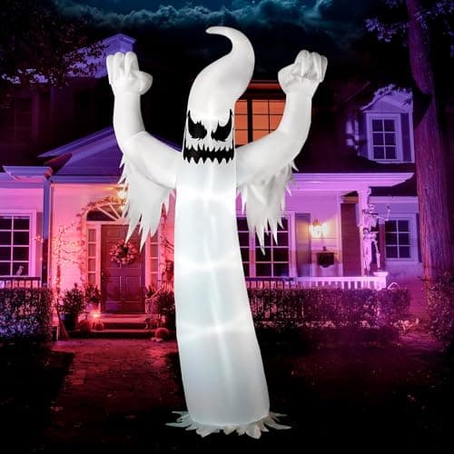Image of Joiedomi 12 Ft Tall Halloween Inflatable Scary Spooky Ghost Inflatable Yard Decoration with Build-in LEDs Blow Up Inflatables for Halloween Party Indoor, Outdoor, Yard, Garden, Lawn Decorations