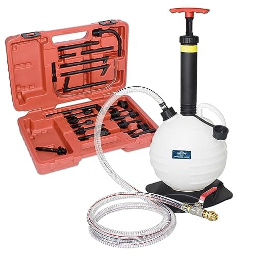 Image of FIRSTINFO 6 Liter Manual ATF Refill Dispenser w/ 21-Piece ATF Filler Adapters Automatic Transmission Fluid Oil and Liquid Refill Pump Kit