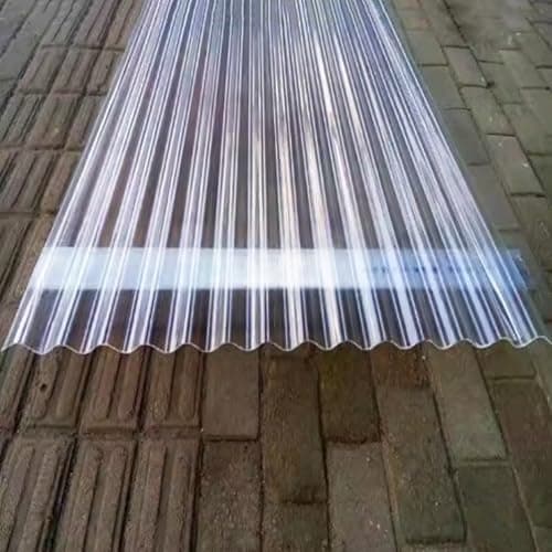 Image of Corrugated Roofing Sheets,Clear Roof Sheet,1.5mm Thick FRP Daylighting Plate,Flame Retardant Cladding Walling Sheeting,Rainproof Board,Roof Panels for Garage Carport (1 Pcs,0.9x1.35m/35x53in)