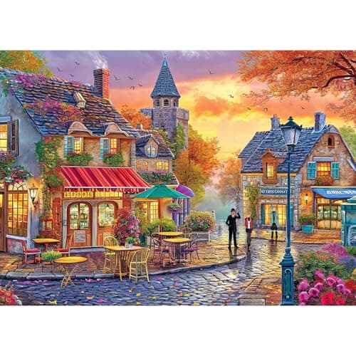 Image of HUADADA Jigsaw Puzzles for Adults 1000 Piece Streets Scene 1000 Piece Jigsaw Puzzles for Adults Jigsaws Challenging Game