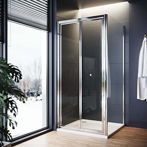 Image of ELEGANT 900 x 900 mm Bifold Shower Enclosure Screen Cubicle with Tray and Waste
