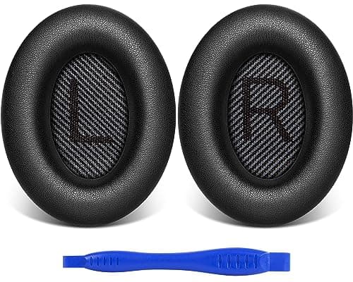 Image of Bose QuietComfort 35 (QC35 II) Headphones Replacement Earpads by Link Dream Soft Protein Leather Replacement Ear Pads Cushions for Bose QC35 QC25 QC15 QC2/ Ae2 Ae2i Ae2w/ Sound Link/Sound True (Black)