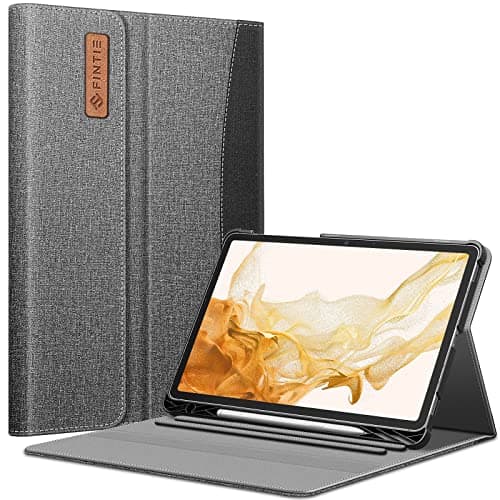 Image of FINTIE Case for Samsung Galaxy Tab S7 FE 12.4 inch 2021 (SM-T730/T733/T736/T738) & Galaxy Tab S7 Plus 2020 with S Pen Holder, Multiple Angle Portfolio Cover w/Pocket Auto Sleep/Wake, Gray