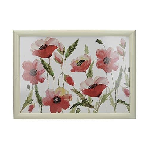Image of Creative Tops 5233429 Watercolour Poppy Cushioned Bean Bag Lap Tray - Multi-Colour - 44 x 34 cm (17.5 x 13.5)