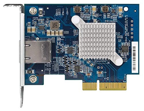 Image of Qnap TVS-QXG-10G1T 10GbE PCIe Gen3 X4 Low Profile Bracket Pre-Installed Flat and Full Height Network Expansion Card with Clips