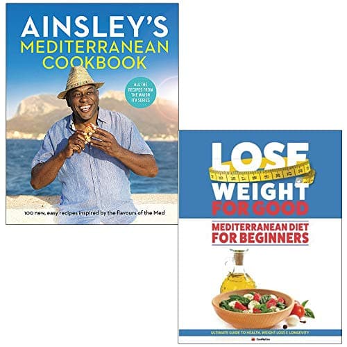 Image of Ainsley’s Mediterranean Cookbook By Ainsley Harriott & Mediterranean Diet For Beginners By Iota 2 Books Collection Set