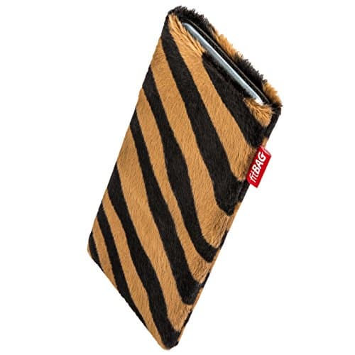 Image of fitBAG Bonga Tiger custom tailored sleeve for Apple iPhone 4 16GB 32GB iPhone4 16 32 GB | Made in Germany | Fine imitation fur pouch case cover with MicroFibre lining for display cleaning
