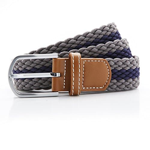 Image of Asquith & Fox Unisex Asquith and Fox Stripe Braid Stretch Belt Belt, Multicolour (Slate/Navy 000), 38 (Manufacturer Size:One Size)