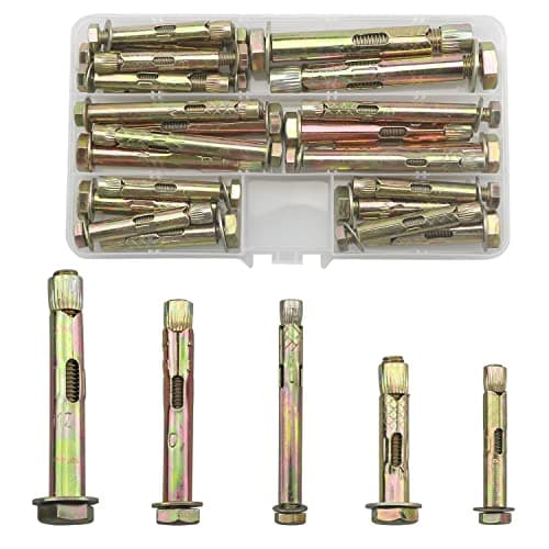 Image of 24 Pcs Anchor Bolts,Expanding Rawl Bolts For Wall、Concrete、Brick,Masonry, (M6/8/10) Heavy Duty Expansion Screws Plugs Assorted Set For Wall Fixings(50/70/80mm)