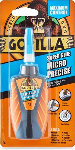 Image of Gorilla Super Glue Micro-Precise, 5g – All Purpose, Fast Setting with Precise Dispensing Tool & Anti-Clog Cap | Ideal for Metal, Ceramics, Leather & More