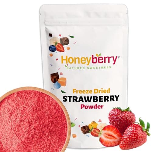 Image of Freeze Dried Strawberry Powder 100g - Freeze Dried Fruit Powder - 100% Natural, No Added Sugar or Preservatives Strawberry Powder