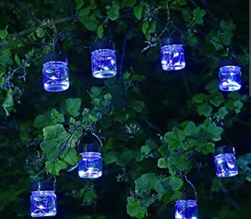 Image of Smart Garden Opal Firefly Glass Jar Solar Powered LED String Lights 10