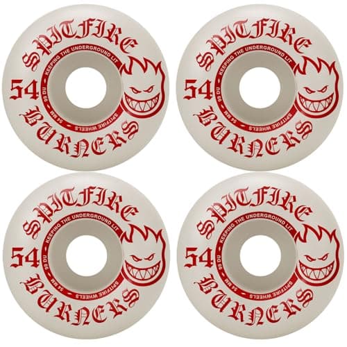 Image of Spitfire Skateboard Wheels Burners 54 mm 99A White/Red