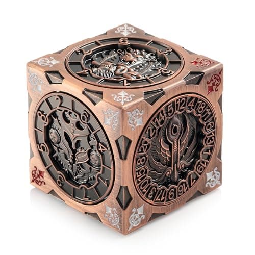 Image of Spinner DND Dice Cube, DNDND 7-in-1 Spinning Dice Set with Gift Box for Dungeons and Dragons D&D Tabaltop Ideal Collector's Gift for Dungeon Masters (Copper)