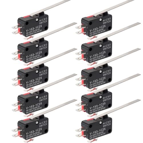 Image of Gebildet 10 pieces Miniature Micro Limit Switch Momentary SPDT Snap Action Hinge Lever Type