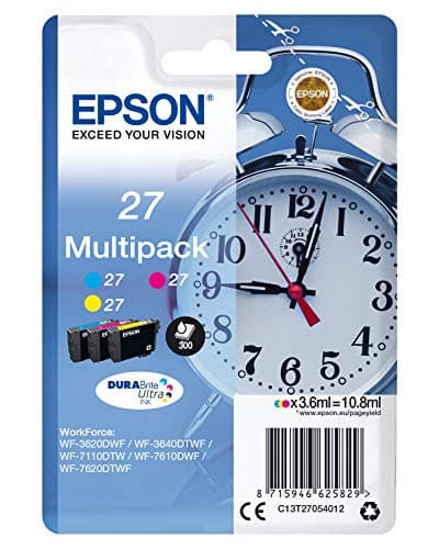 Image of EPSON T270540 3 PACK Alarm Clocks Ink Cartridge for WF-3620DWF Series, Yellow/Magenta/Cyan