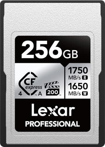 Image of Lexar 256GB Professional CFexpress Type A Silver 4.0 Memory Card, for Photographers, Videographers, Up to max 1750/1650 MB/s, 8K Video (LCAEXS4256G-RNENU)