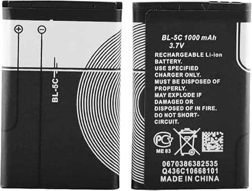 Image of BL-5C Rechargeable Li-ion Battery, 3.7V 1000mAh, for Phone, Radio, Speaker