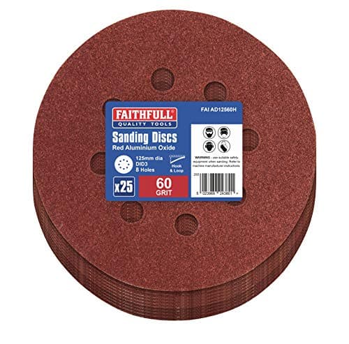 Image of Faithfull AD12560H Aluminium Oxide Disc DID3 Holed 125mm x 60g (Pack of 25)