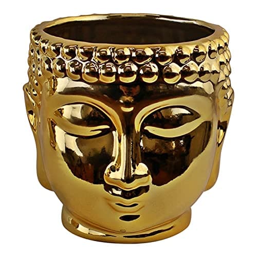 Image of Superb Gold Buddha Head Planter