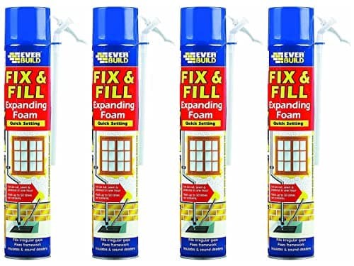 Image of 4 X Everbuild EVFF7 Fix and Fill Expanding Foam Filler 750ml by Everbuild